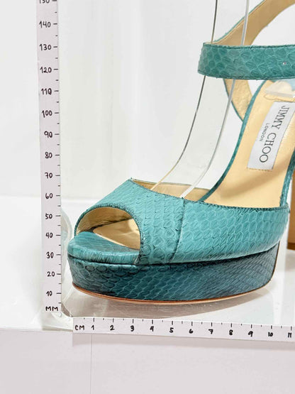 JIMMY CHOO Linda Turquoise Size EU 41 Platform Sandals