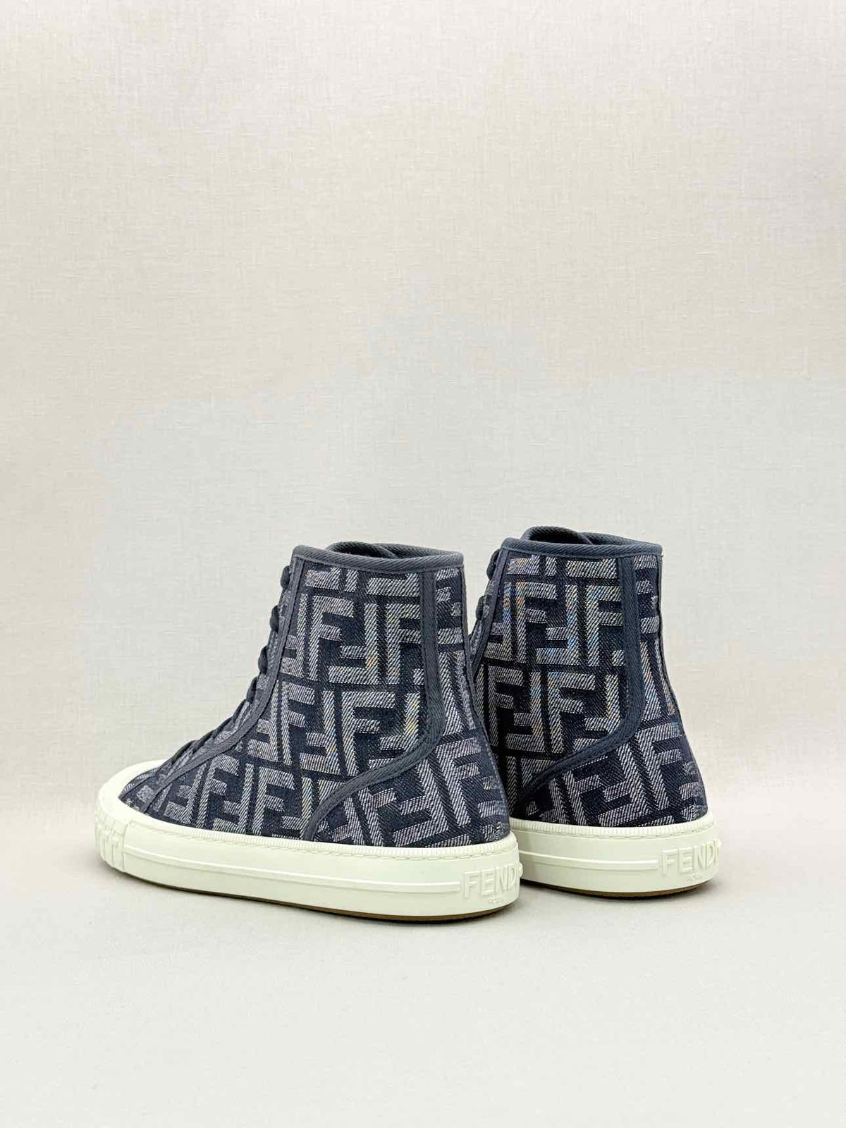 FENDI Domino Denim Blue FF Motif Size EU 39 Sneakers