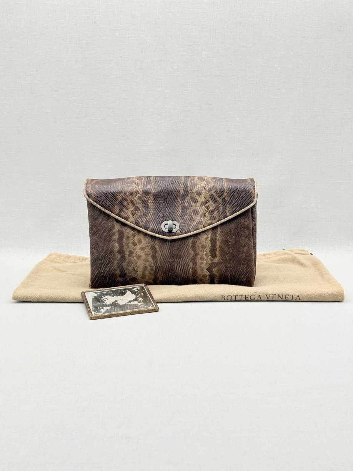 BOTTEGA VENETA Envelope Brown Clutch