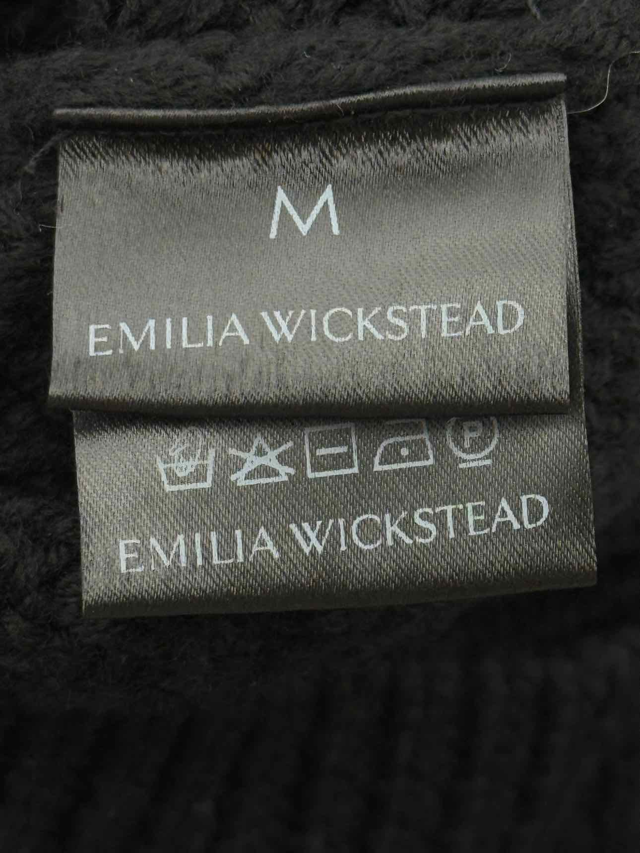 EMILIA WICKSTEAD Black Cable Knit Size Medium Sweater