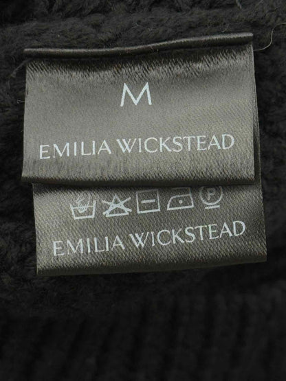 EMILIA WICKSTEAD Black Cable Knit Size Medium Sweater