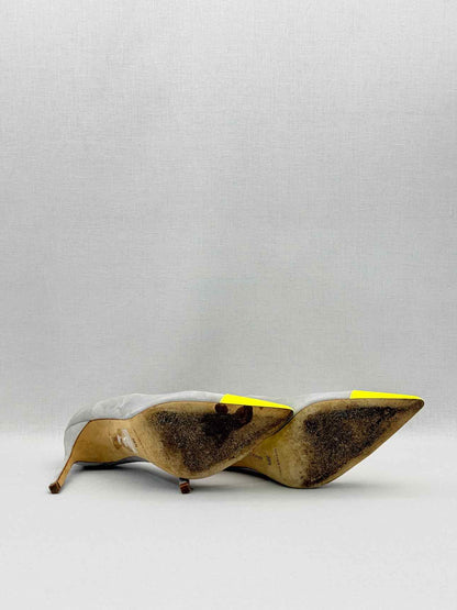 MANOLO BLAHNIK Bipunta Grey & Yellow Size EU 38.5 Pumps