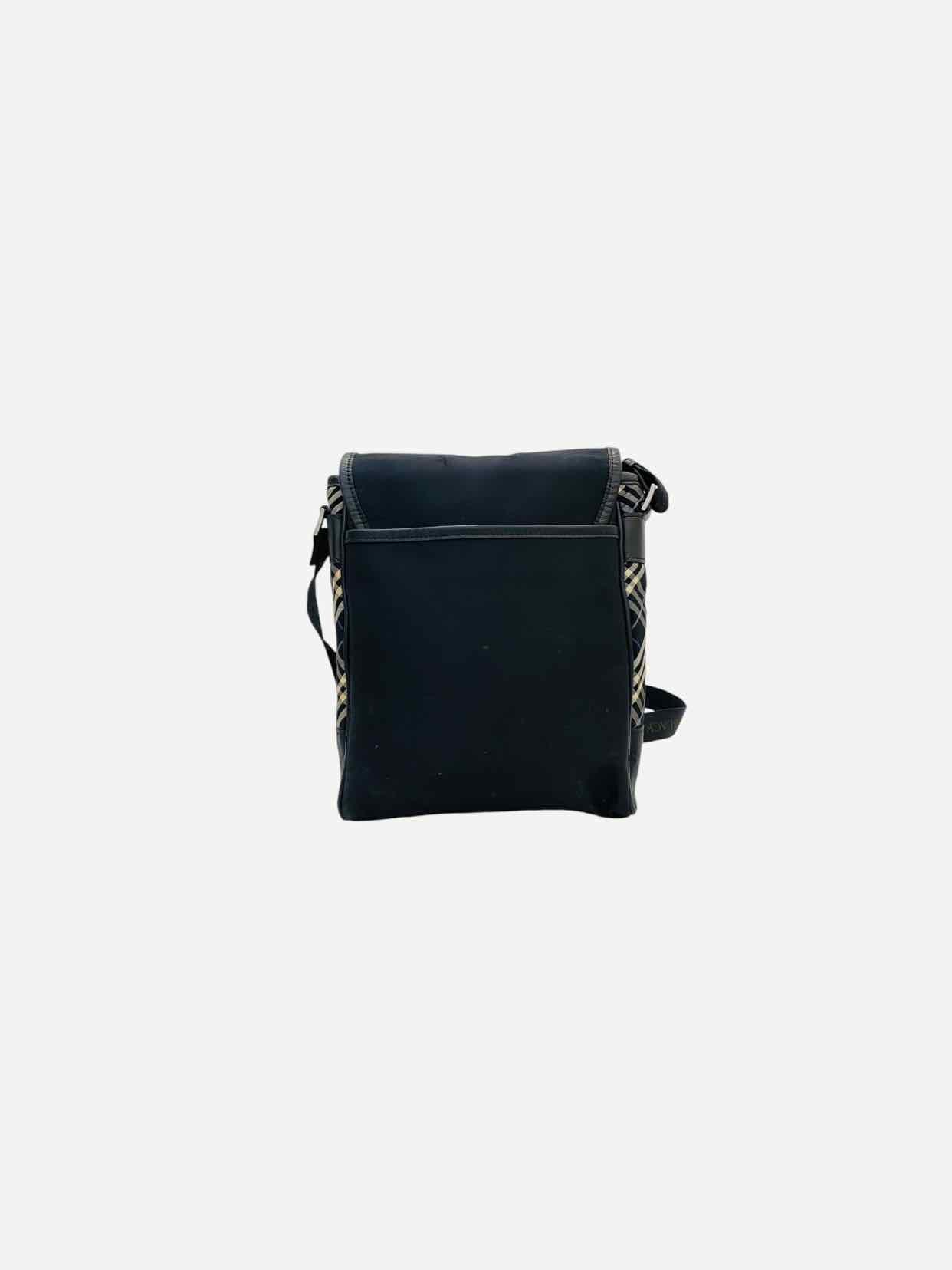 BURBERRY Nylon Black Nova Check Shoulder Bag