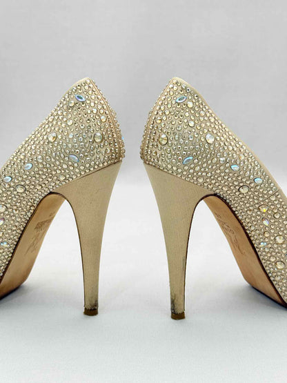 GINA Gold Crystal Embellished Size EU 37.5 Pumps