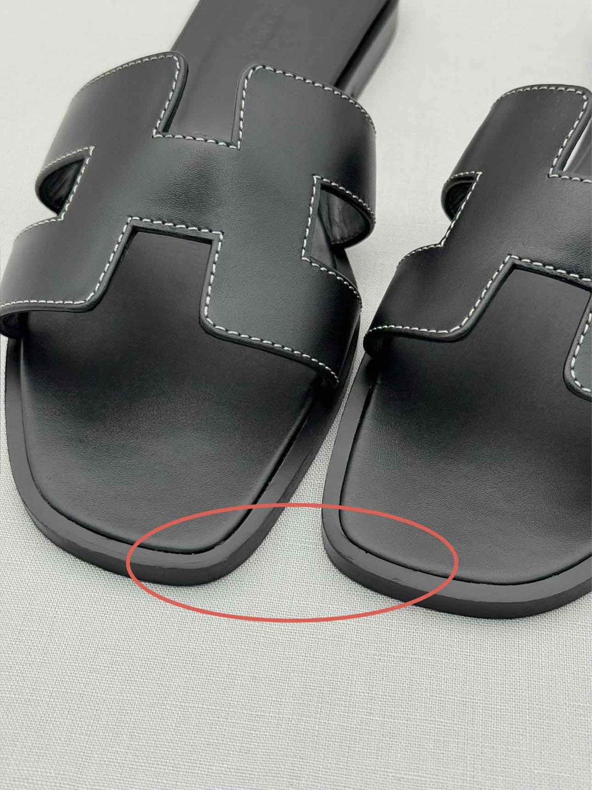 HERMES ORAN Noir Size EU 37 Sandals