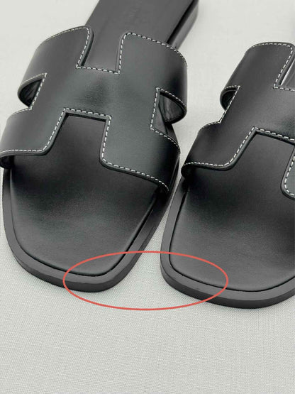 HERMES ORAN Noir Size EU 37 Sandals