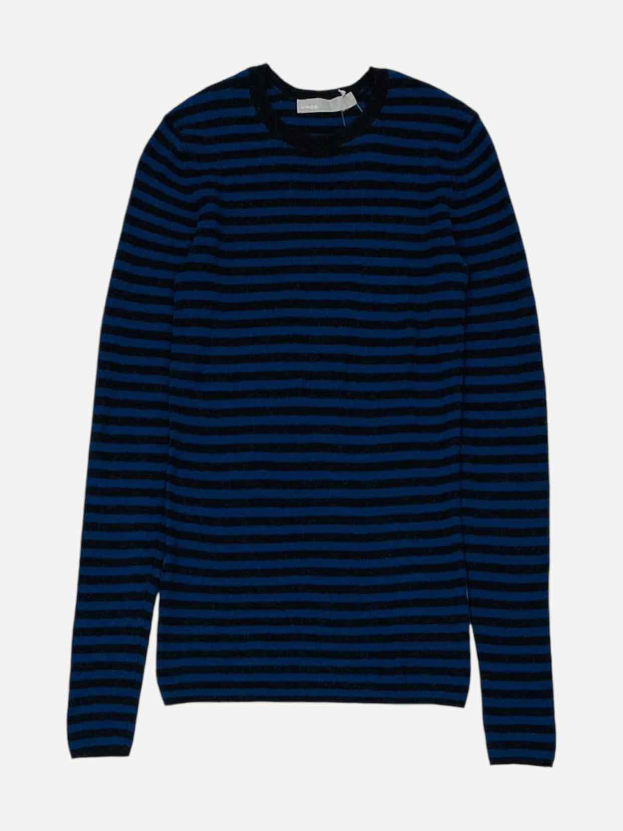 VINCE Navy Striped Jumper