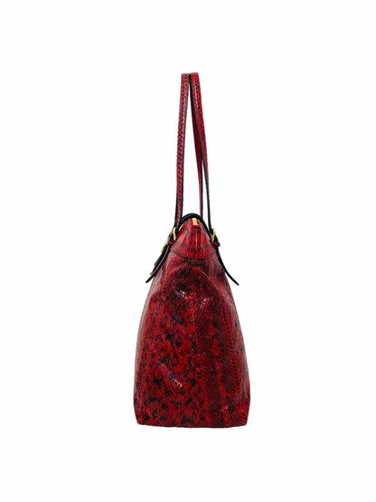 JIMMY CHOO Snakeskin Red & Black Shoulder Bag