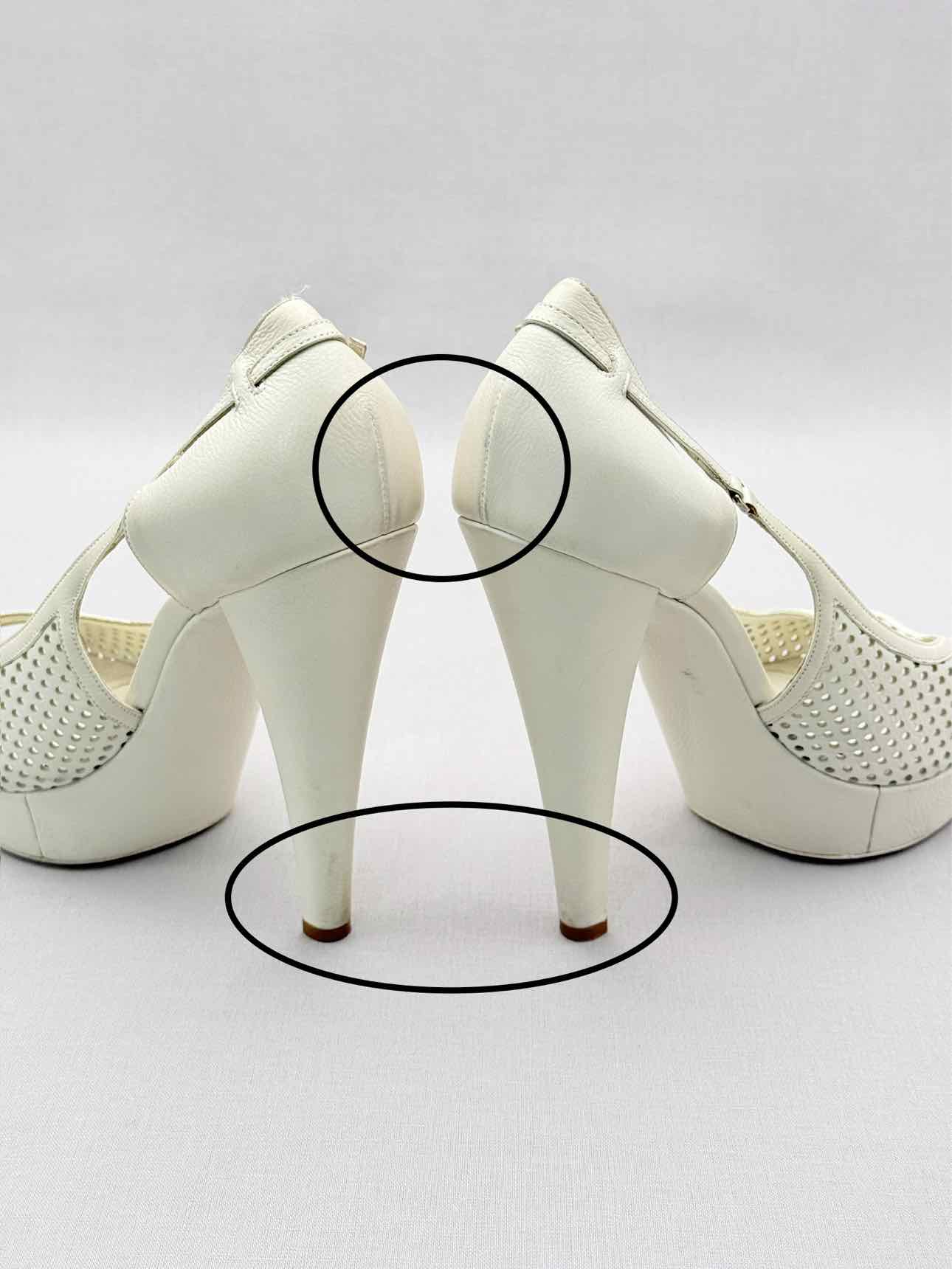 YSL Off-white Perforated Size EU 39.5 Pumps