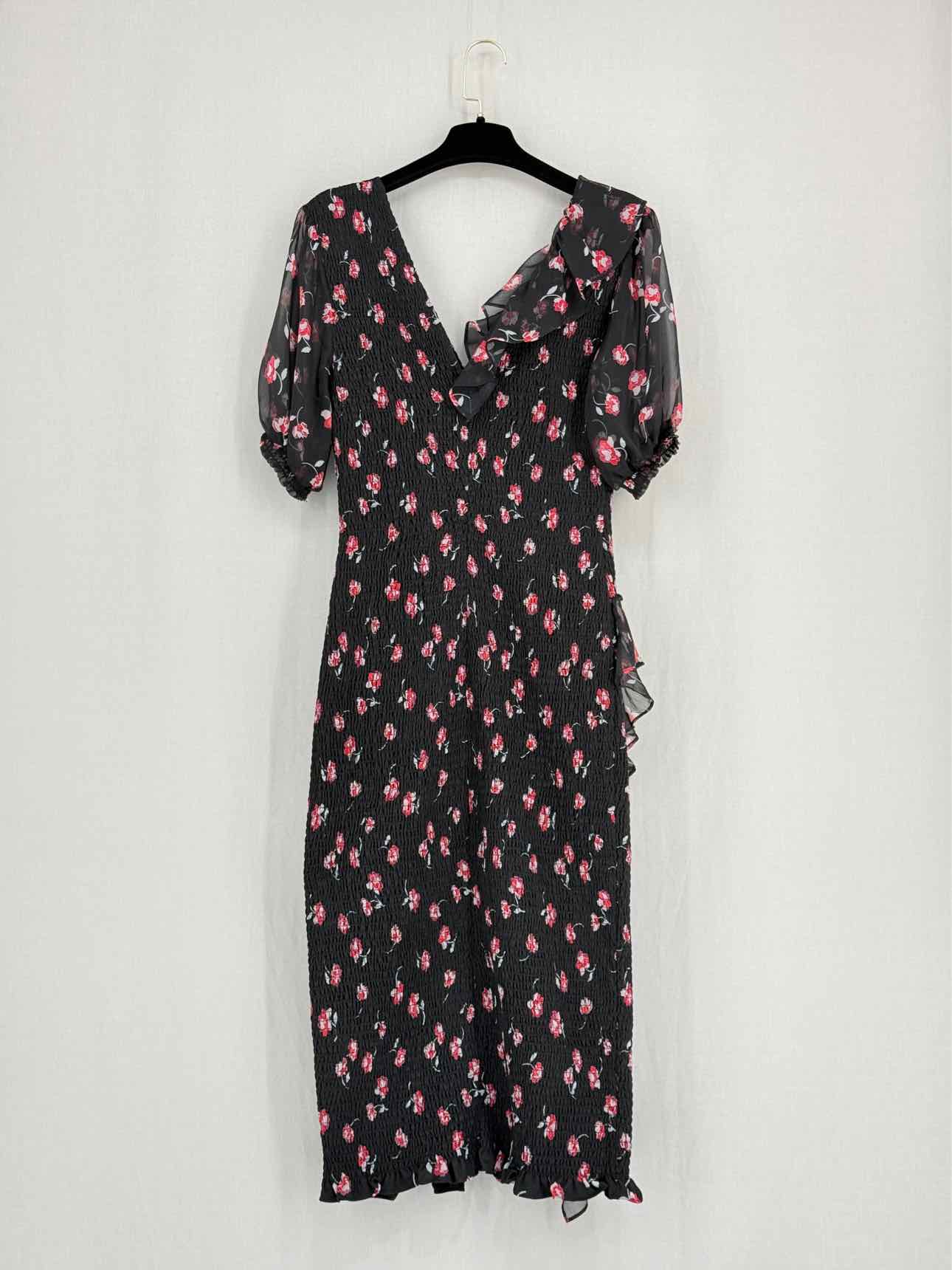 TALULAH Black w/ Red & White Size Medium Midi Dress