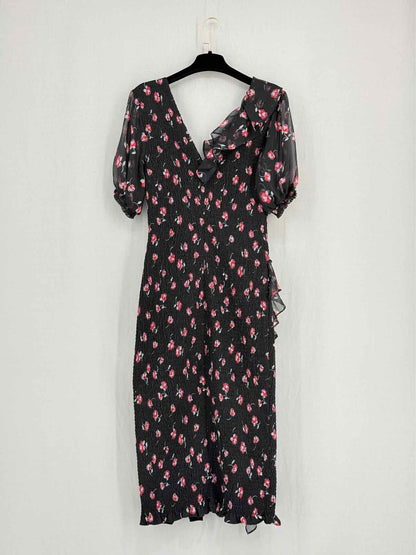 TALULAH Black w/ Red & White Size Medium Midi Dress