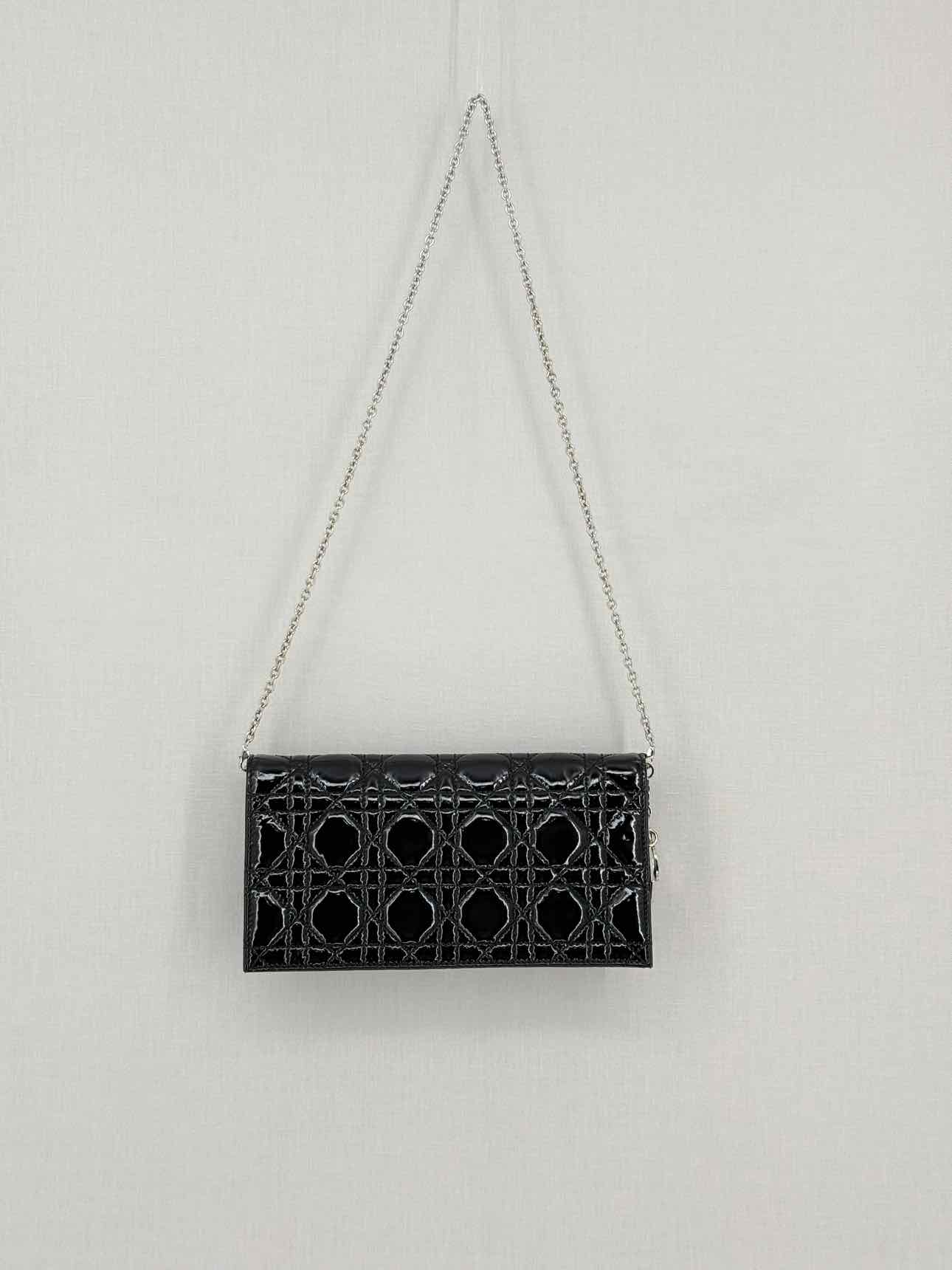 CHRISTIAN DIOR Lady Dior WOC Black Cannage Shoulder Bag