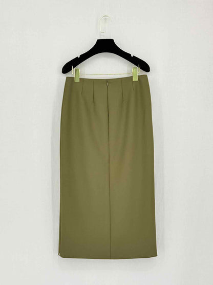 SPORTMAX Khaki Size US 4 Midi Skirt
