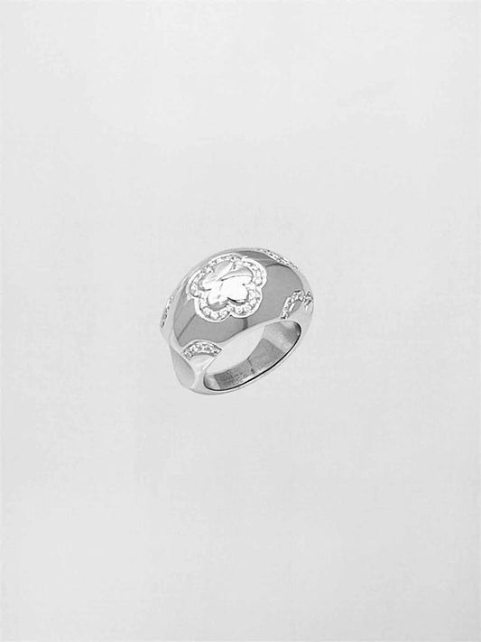 CHANEL Camelia pave diamond Ring
