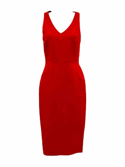 VICTORIA BECKHAM Sheath Red Midi Dress US2