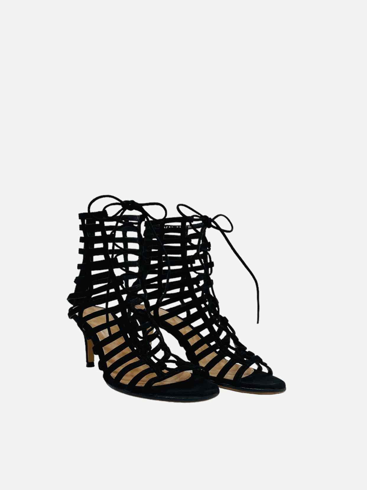 GIANVITO ROSSI Roxy Caged Black Heeled Sandals