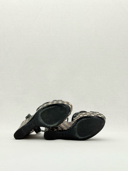 CHRISTIAN DIOR Cannage Cutout Black Size EU 37.5 Wedges