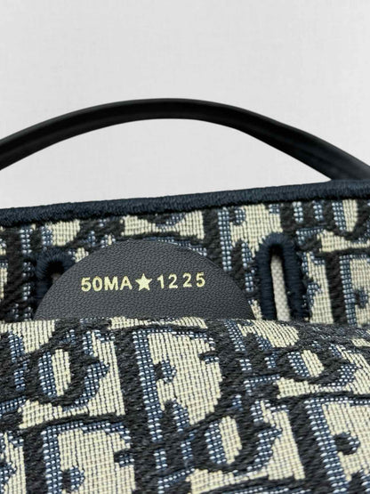 DIOR Promenade Blue & Beige Oblique Jacquard Tote Bag