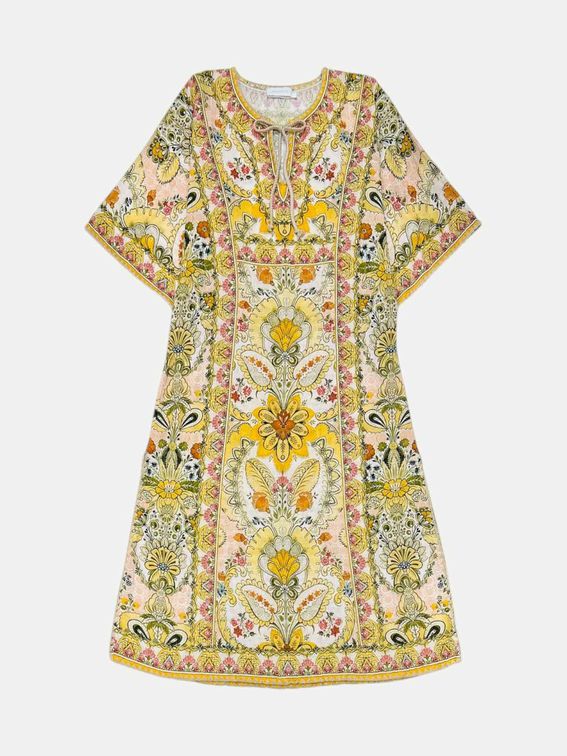 ZIMMERMANN Laurel Yellow Multicolor Long Dress