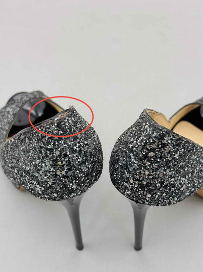 JIMMY CHOO Crown Black & Silver Size EU 39.5 Pumps