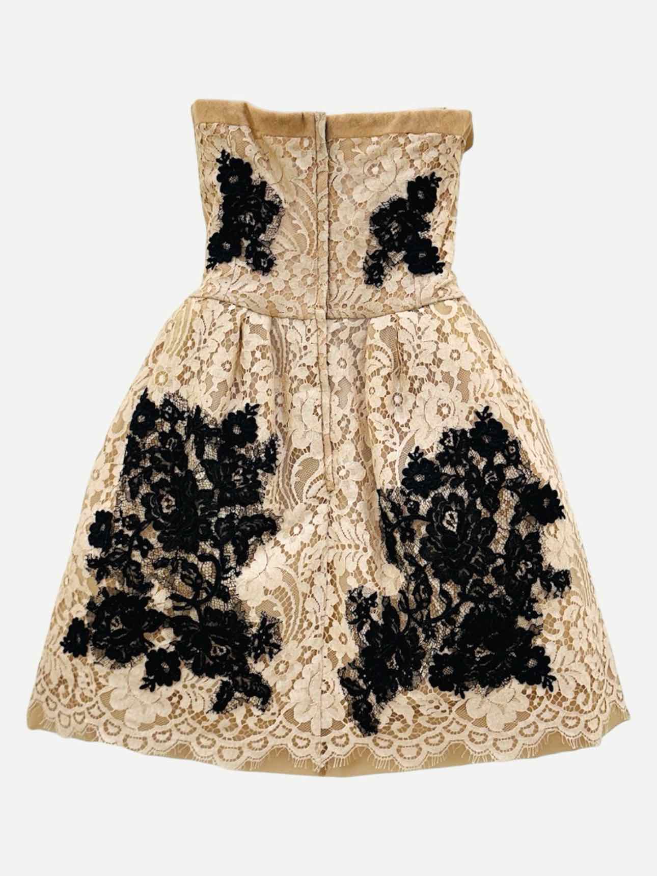 DOLCE & GABBANA Beige & Black Size US 6 Short Dress