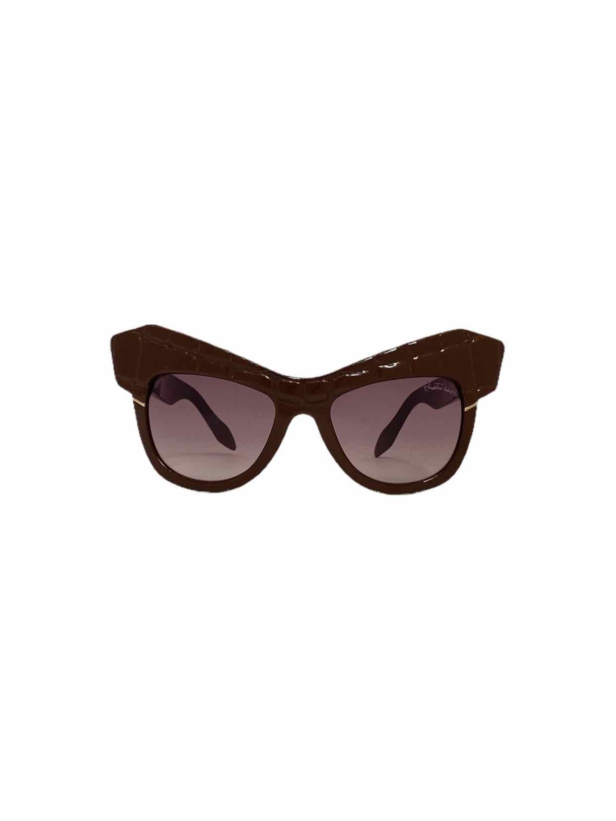 ROBERTO CAVALLI Brown Croco Embossed Sunglasses