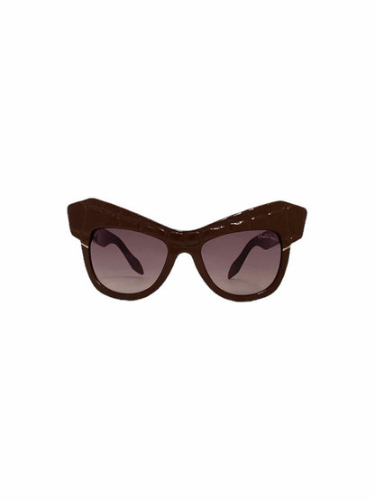 ROBERTO CAVALLI Brown Croco Embossed Sunglasses