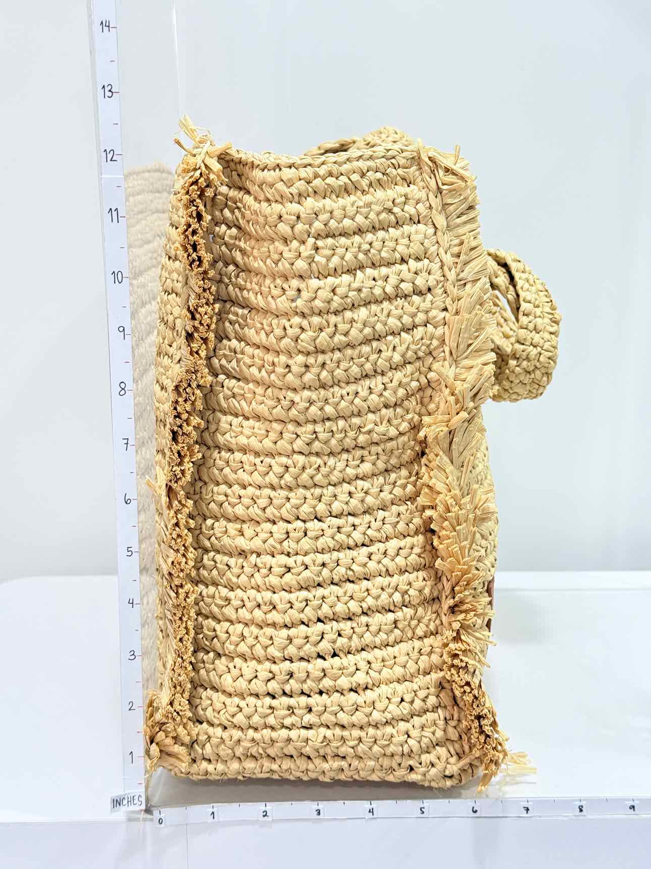 SANDRO Raffia Kasbah Beige Tote Bag