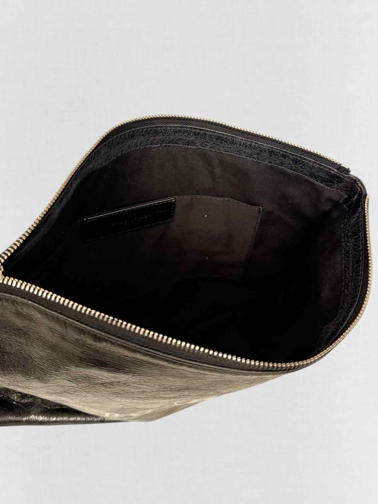 BALENCIAGA Black Logo Print Clutch