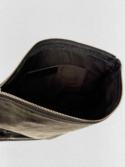 BALENCIAGA Black Logo Print Clutch
