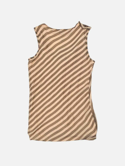 RINASCIMENTO Basic Beige & Khaki Stripes Top