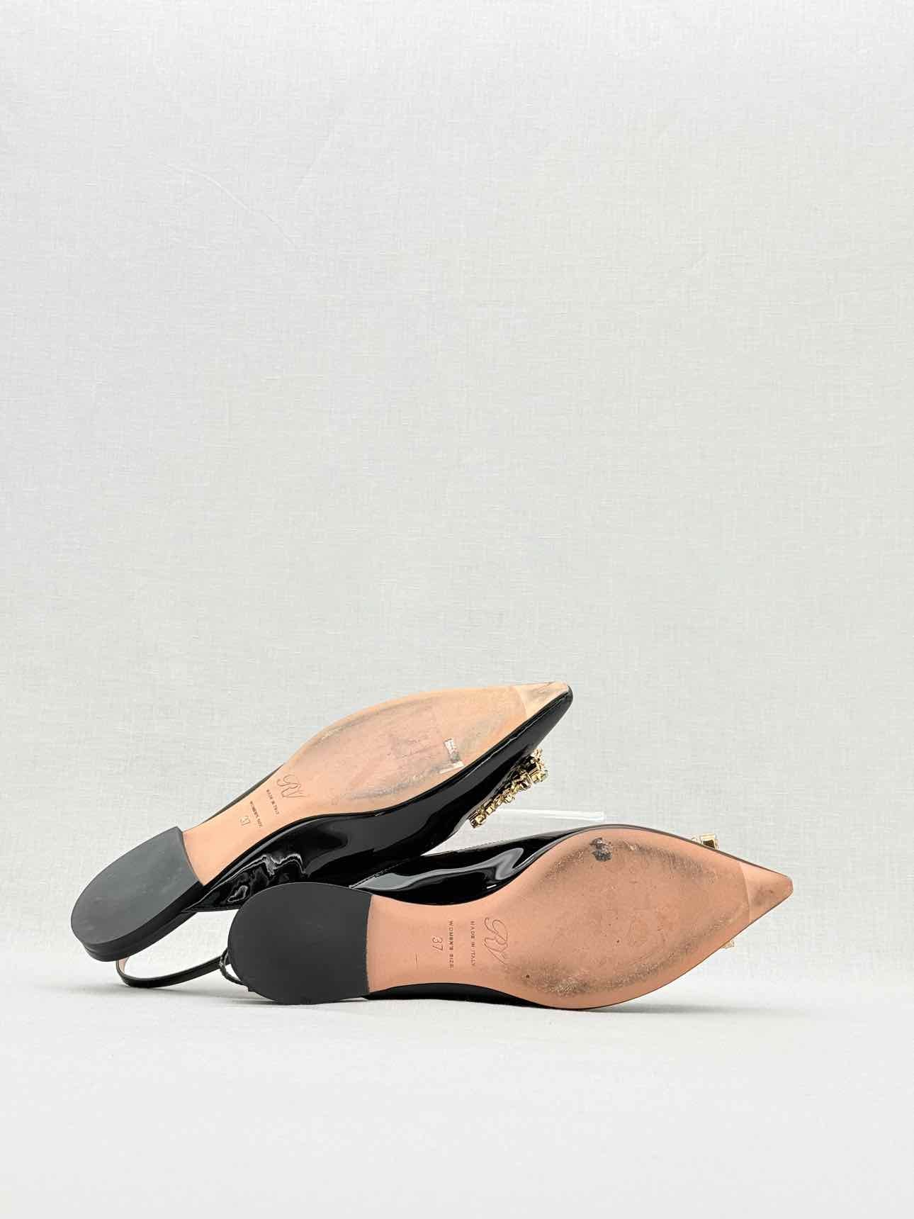 ROGER VIVIER Strass Black Size EU 37 Flats