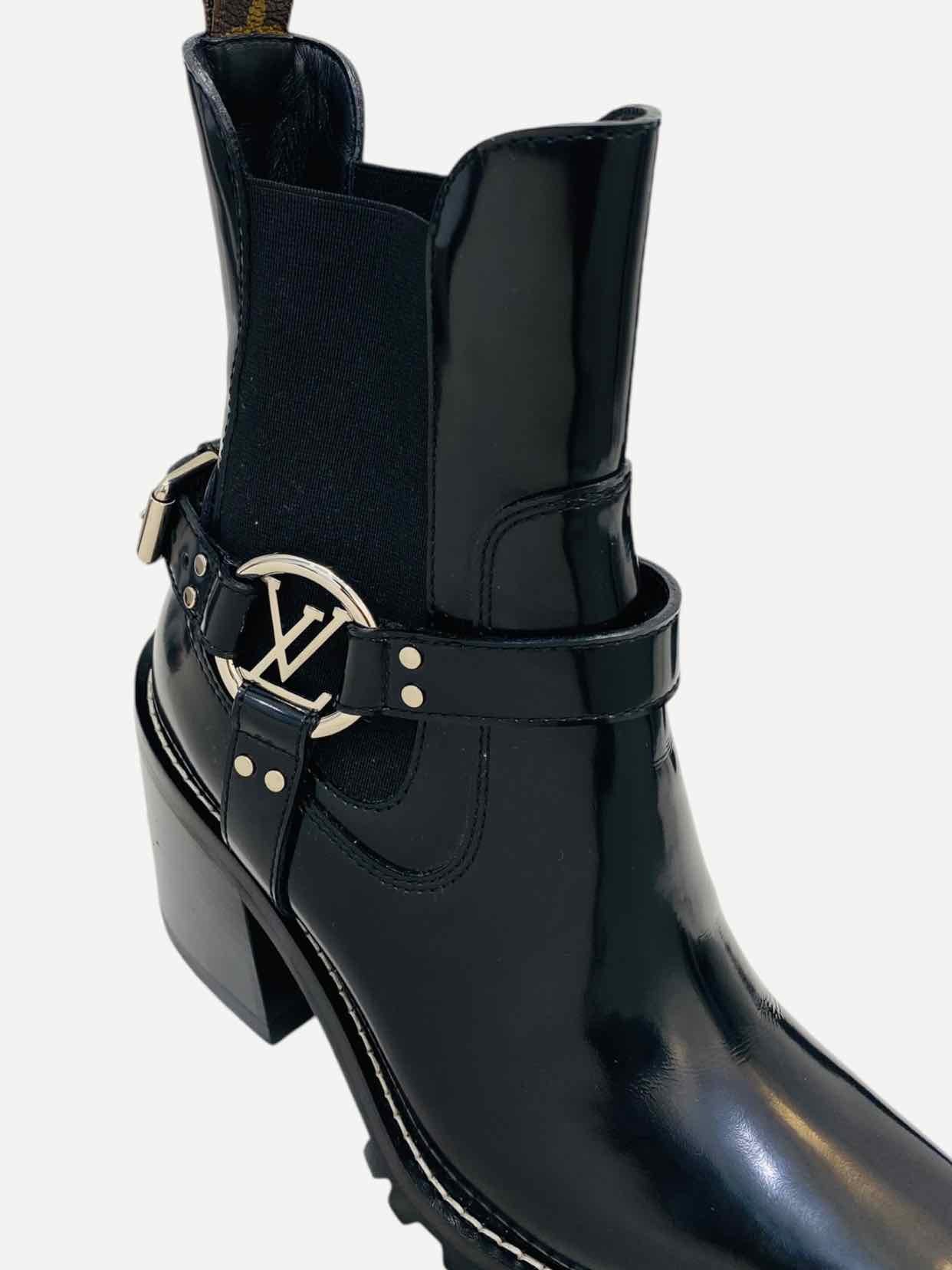 LOUIS VUITTON Limitless Black Ankle Boots 35