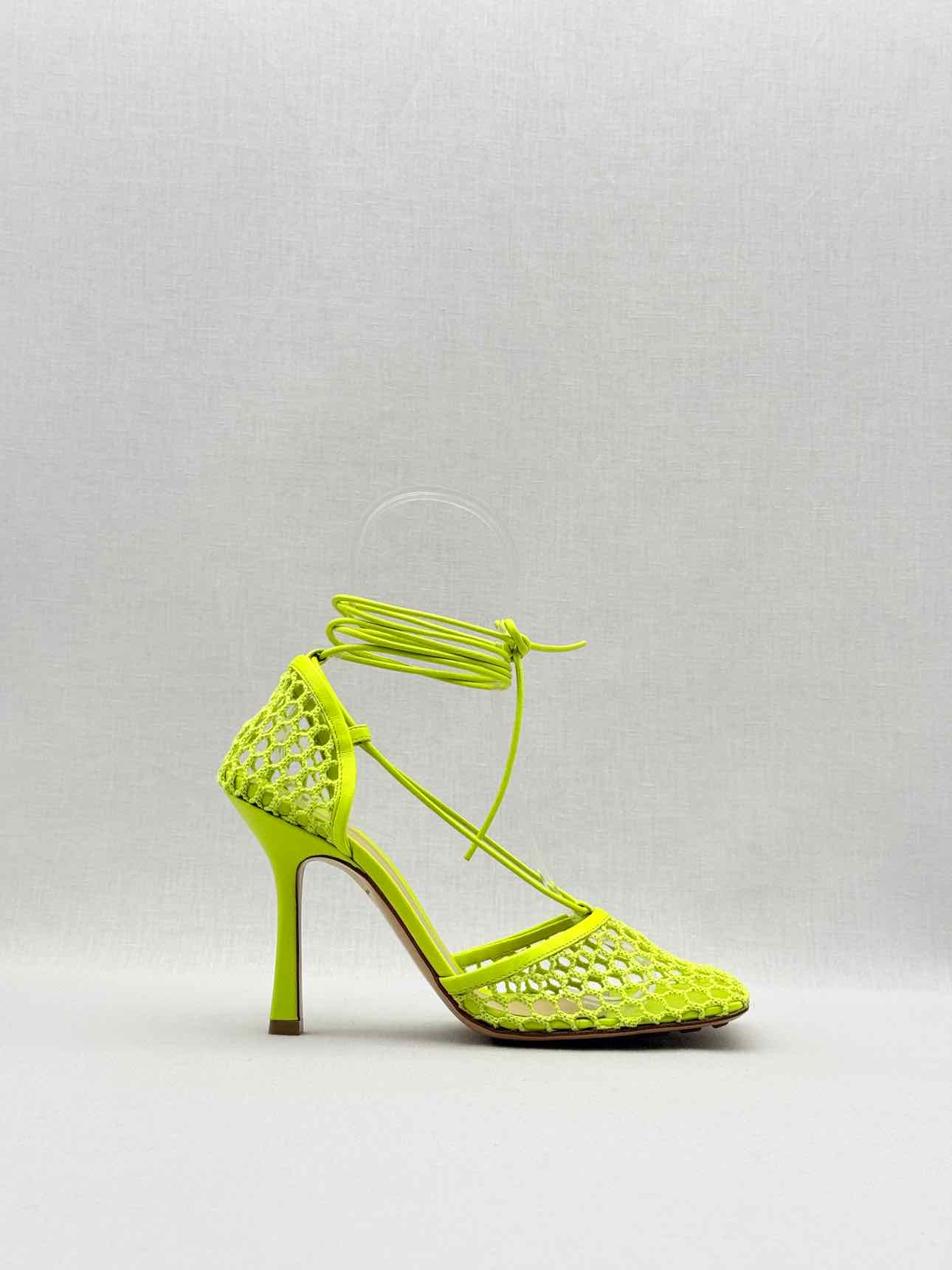 BOTTEGA VENETA Neon Yellow Size EU 38.5 Heeled Sandals