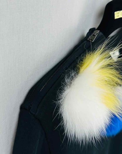 FENDI Pom Pom Black Multicolor Size US 2 Sweatshirt
