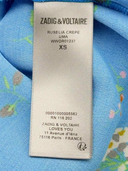 ZADIG & VOLTAIRE Ruselia Blue Size XSmall Midi Dress