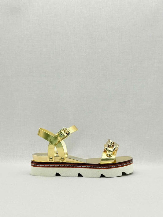 CASADEI Metallic Gold Size EU 37.5 Sandals