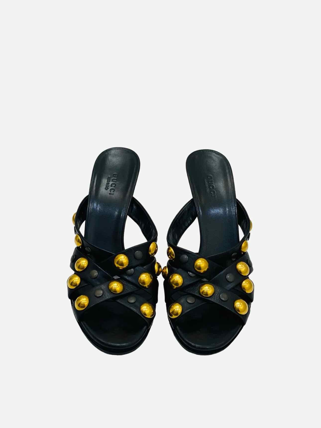 GUCCI Babouska Black w/ Gold Mules