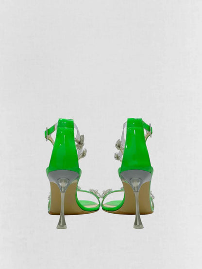 MACH & MACH Green Bow Size EU 38.5 Heeled Sandals