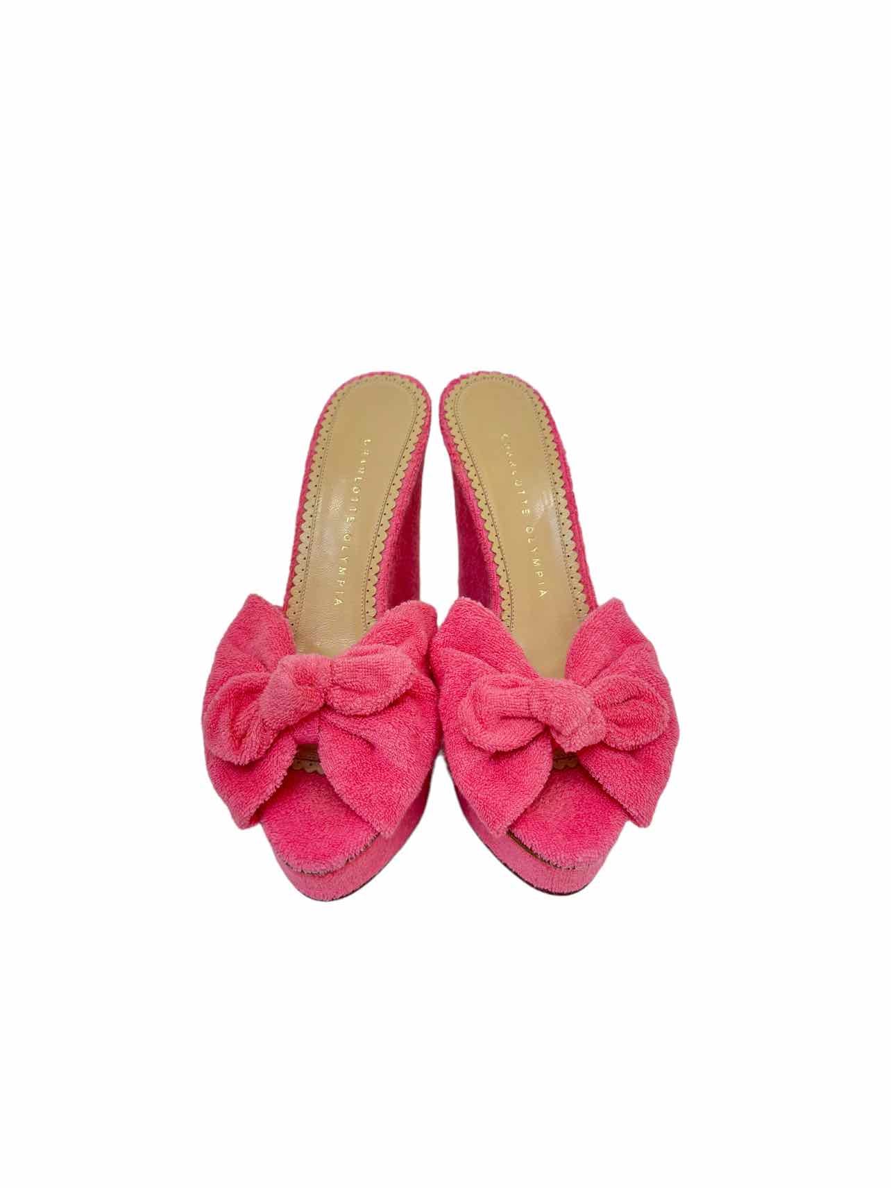 CHARLOTTE OLYMPIA Bow Pink Wedges 38