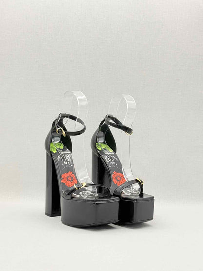 VERSACE Black Size EU 38 Platform Sandals