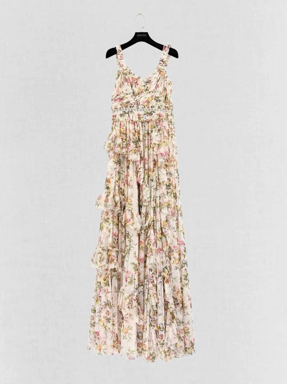 NEEDLE & THREAD Pink Multicolor Size US 4 Long Dress