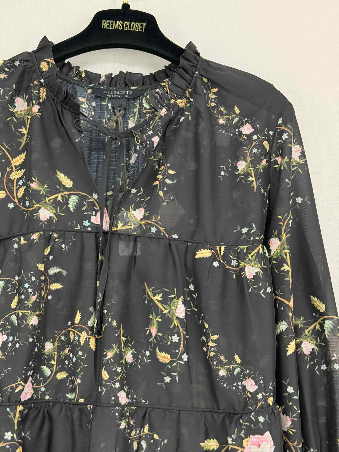 ALL SAINTS Black Multicolor Size US 4 Short Dress