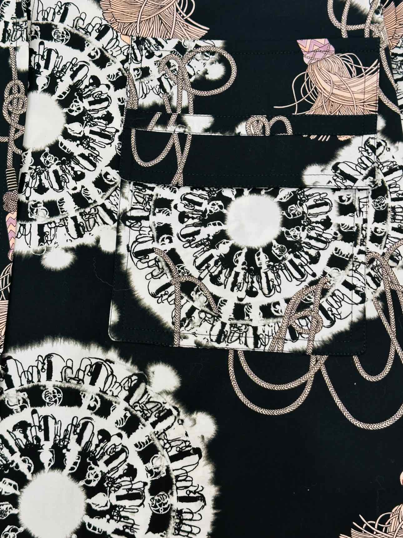 HERMES Black & White Print Size US 4 Shirt