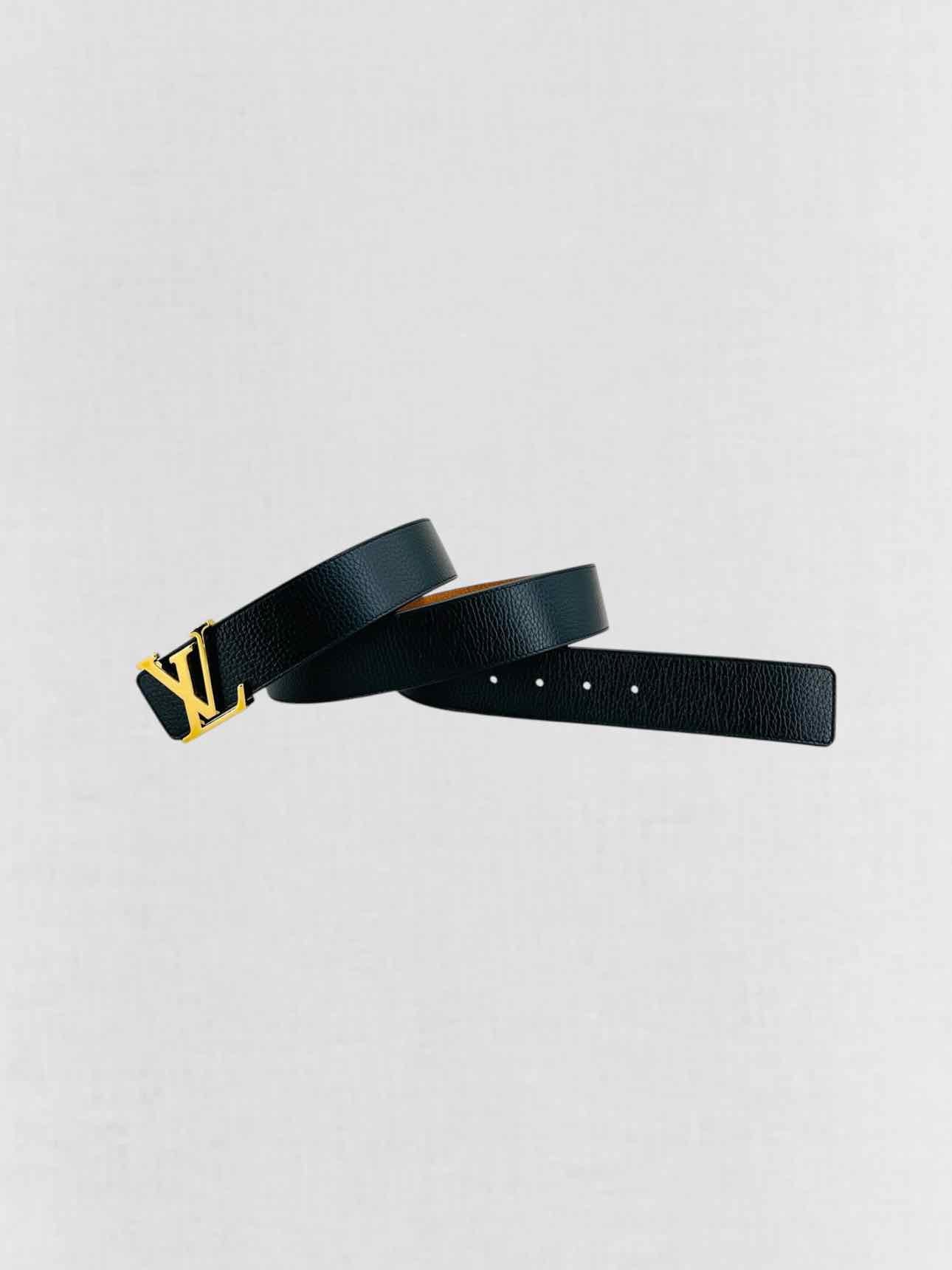 LOUIS VUITTON Black & Tan Belt
