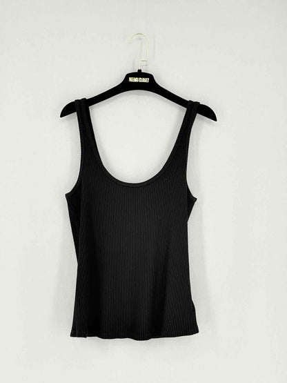 L'AGENCE Black Ribbed Size Large Top