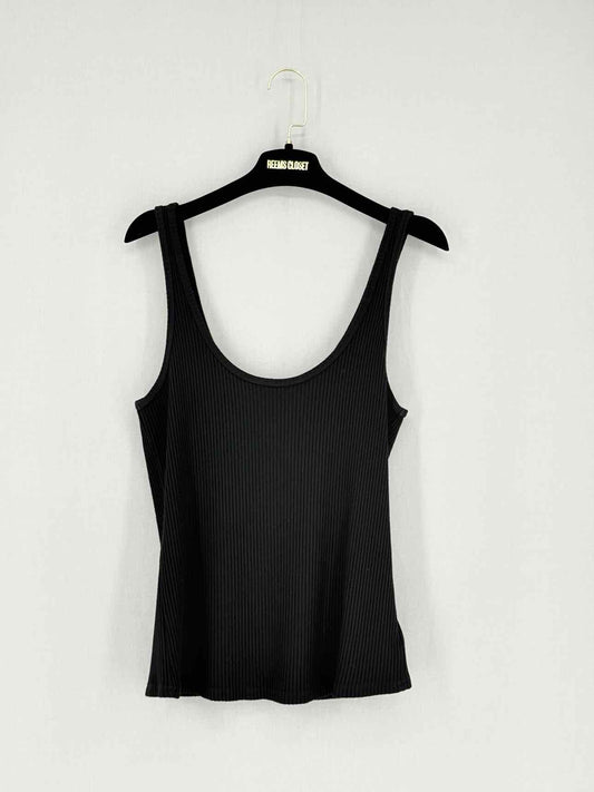 L'AGENCE Black Ribbed Size Large Top
