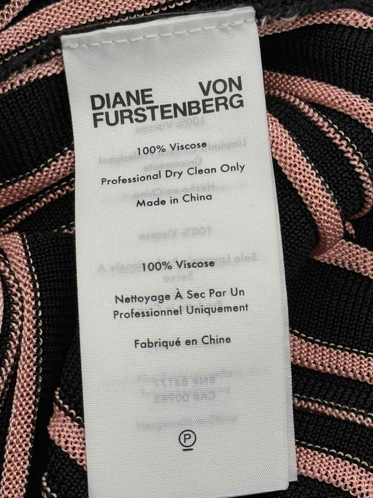 DIANE VON FURSTENBERG Black & Pink Size Small Top