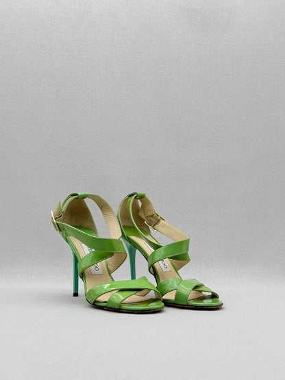 JIMMY CHOO Louise Green Size EU 37.5 Heeled Sandals