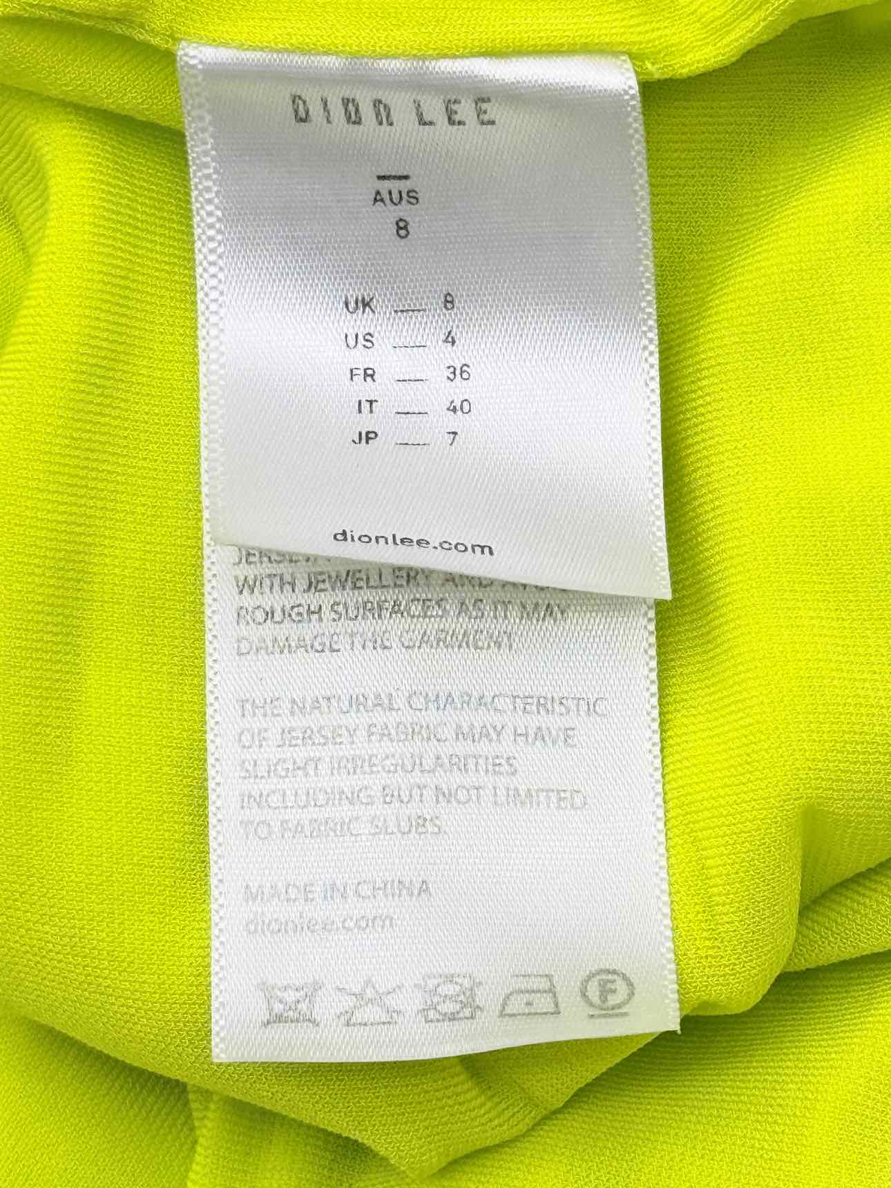 DION LEE V-Neck Rope Neon Green Size US 4 Long Dress